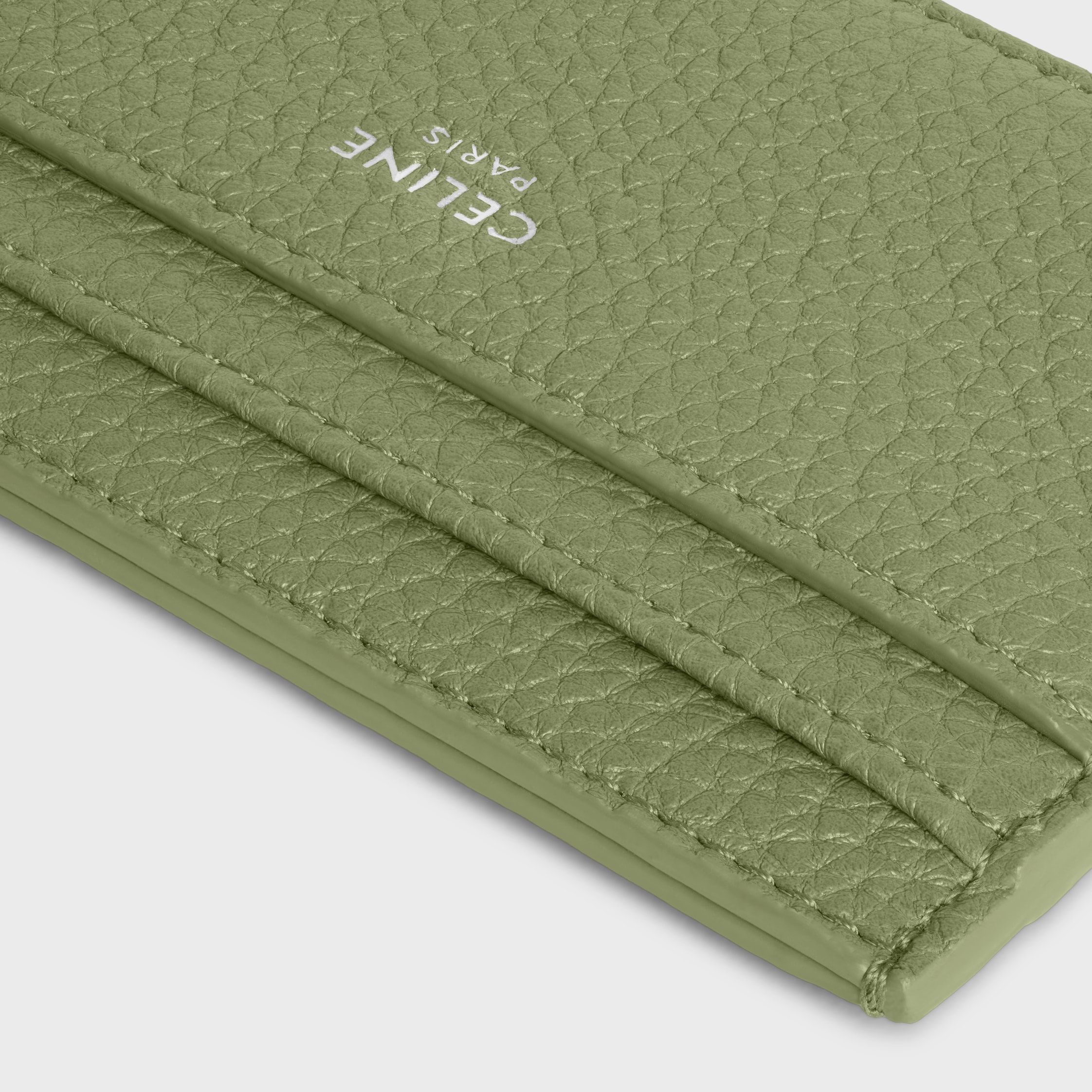 CARD HOLDER IN GRAINED CALFSKIN - LIGHT KHAKI | CELINE