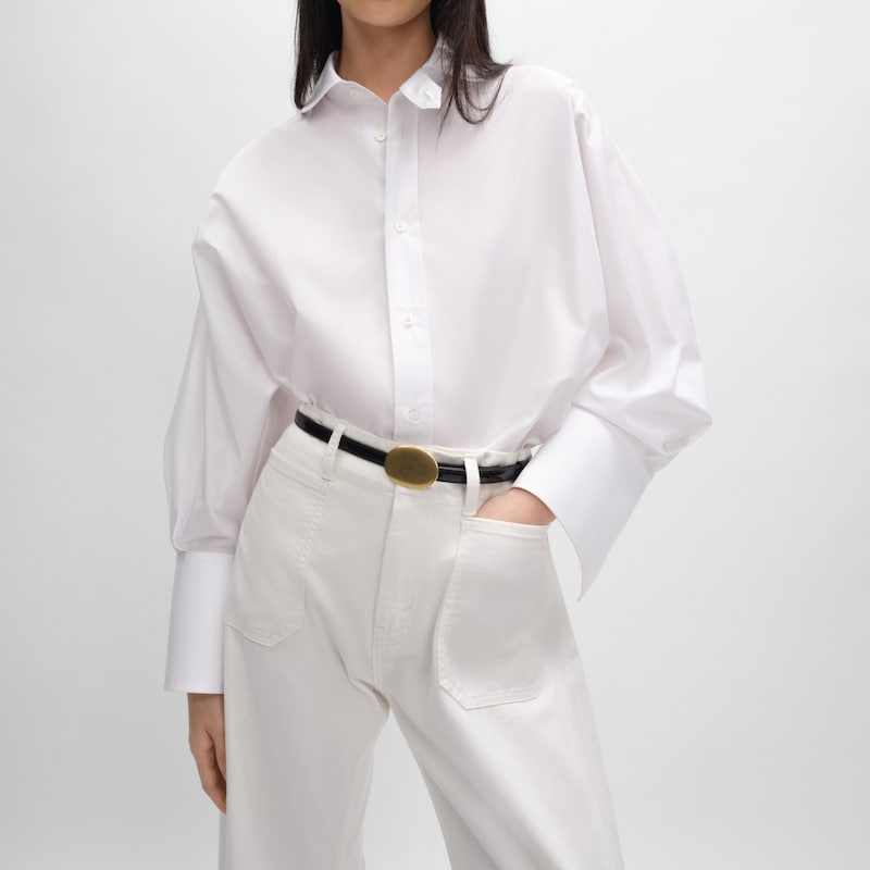oversized shirt IN COTTON POPLIN - WHITE -  - 1 | CELINE