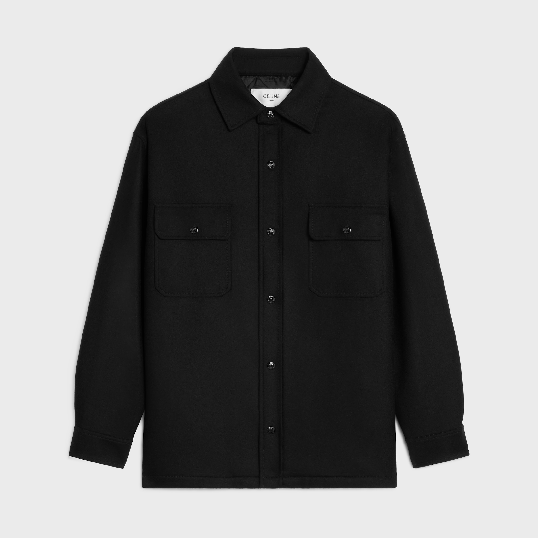 CELINE コットンフランネル フード付きオーバーシャツ CELINE コットン フード付きオーバーシャツ チェック柄 (CELINE