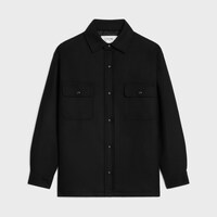 羊絨法蘭絨外套式襯衫 - 黑色 -  - 1 | CELINE