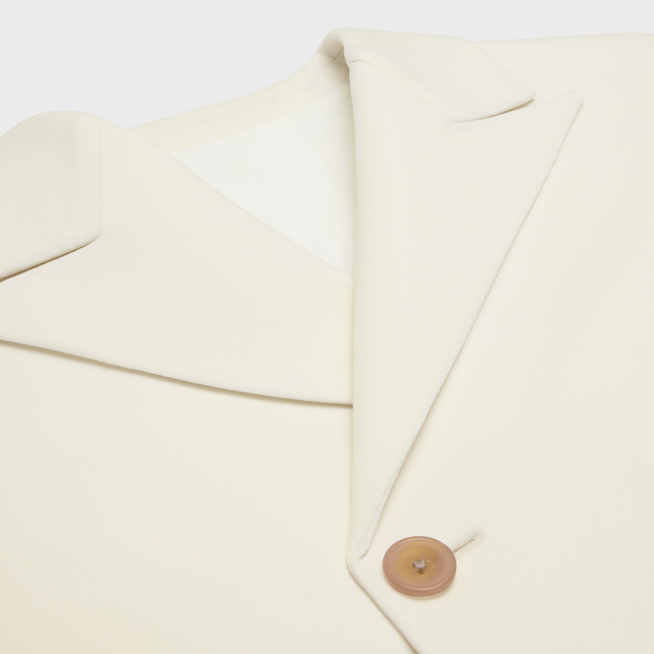 tailored jacket IN stretch wool gabardine - WHITE | CELINE