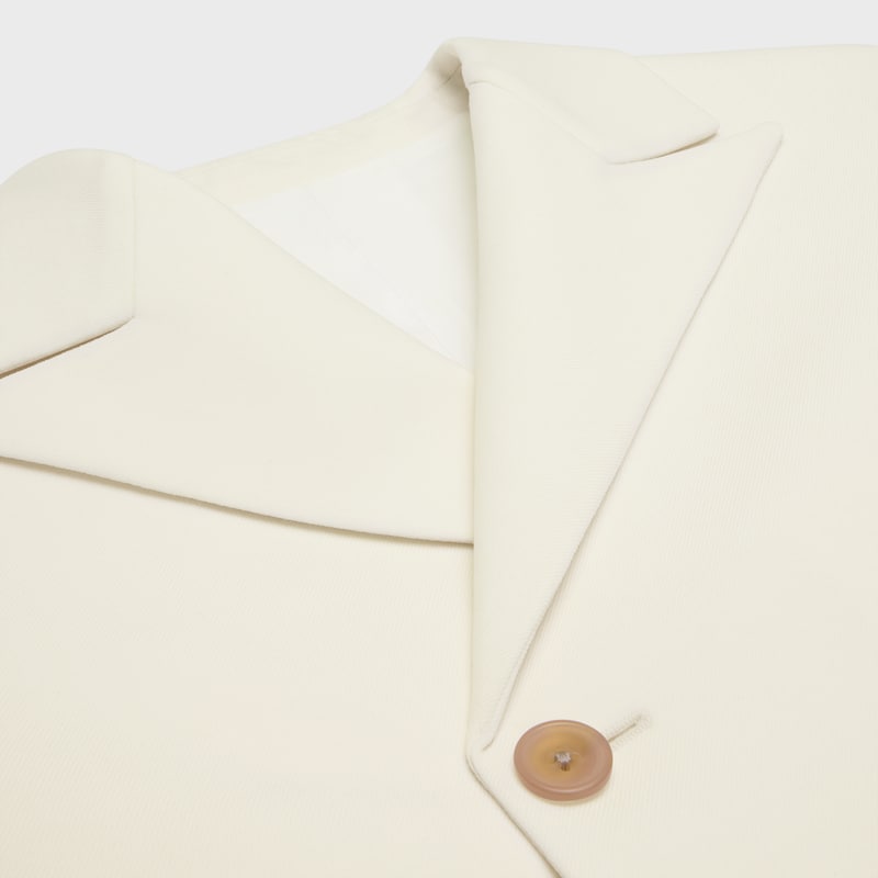 tailored jacket IN stretch wool gabardine - WHITE -  - 1 | CELINE