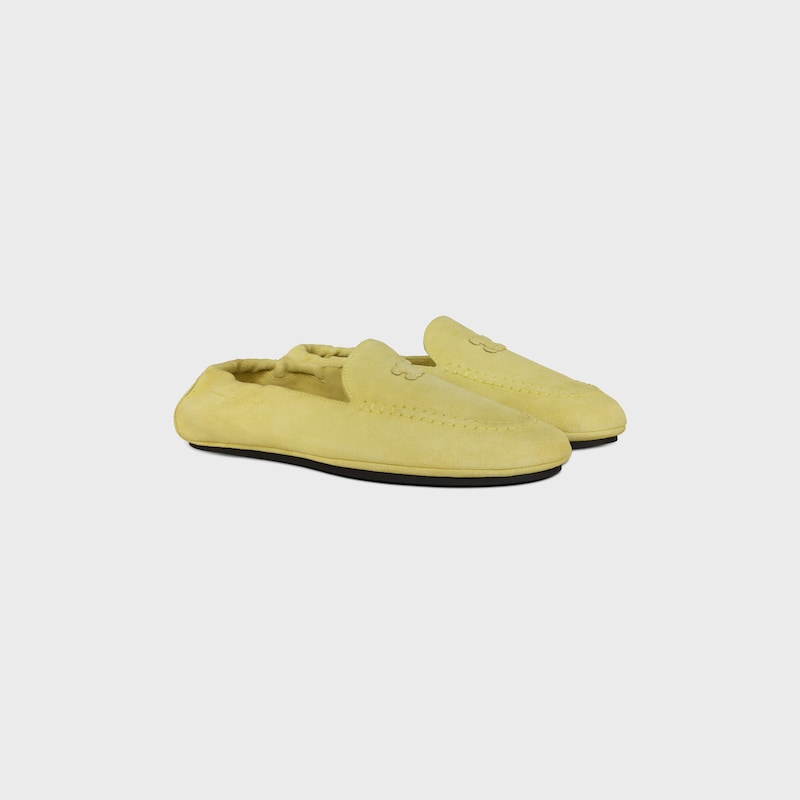 ADAM LOAFER IN SUEDE CALFSKIN - PALE YELLOW -  - 1 | CELINE