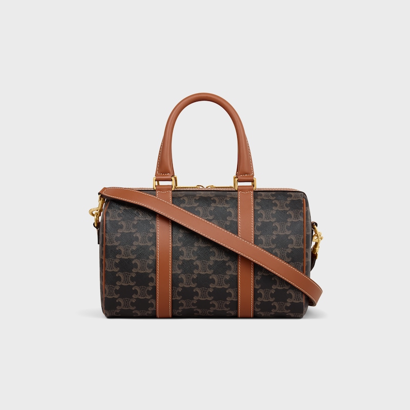 MEDIUM BOSTON IN Triomphe Canvas and calfskin - TAN - CUIR TRIOMPHE - 1 | CELINE