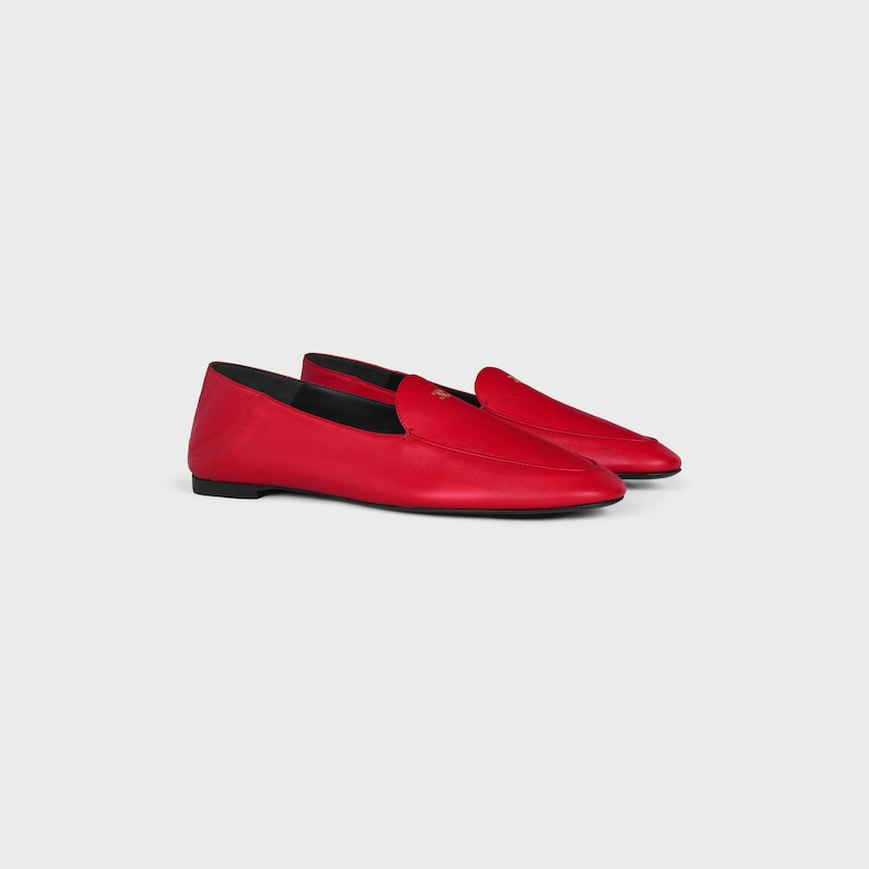 AURA LOAFER IN GOATSKIN - ULTRA RED -  - 1 | CELINE
