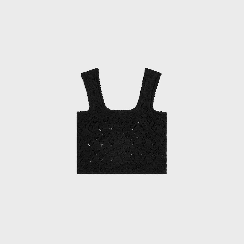 top coton pointelle - Noir -  - 1 | CELINE