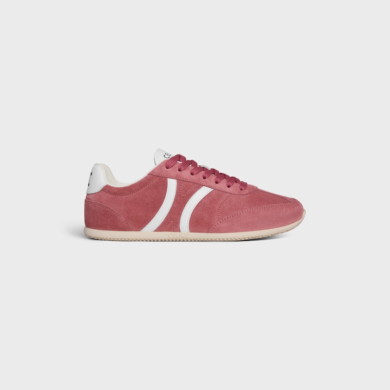 CELINE JOGGER LOW LACE-UP SNEAKER WITH TRIOMPHE IN SUEDE CALFSKIN AND CALFSKIN - PINK -  - 1 | CELINE