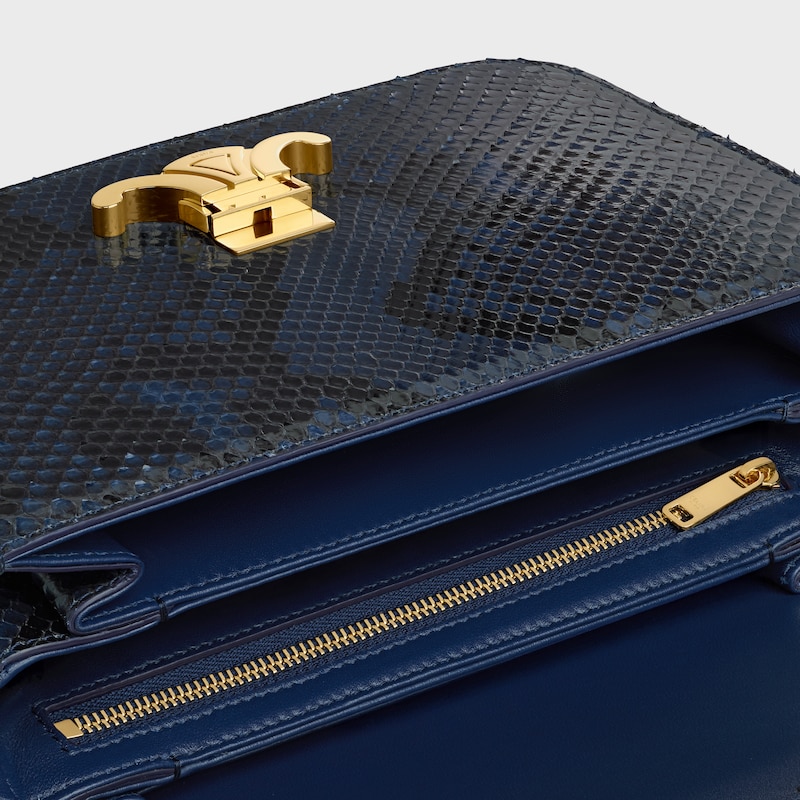 CLASSIQUE TRIOMPHE BAG IN PYTHON - DEEP NAVY - TRIOMPHE - 1 | CELINE
