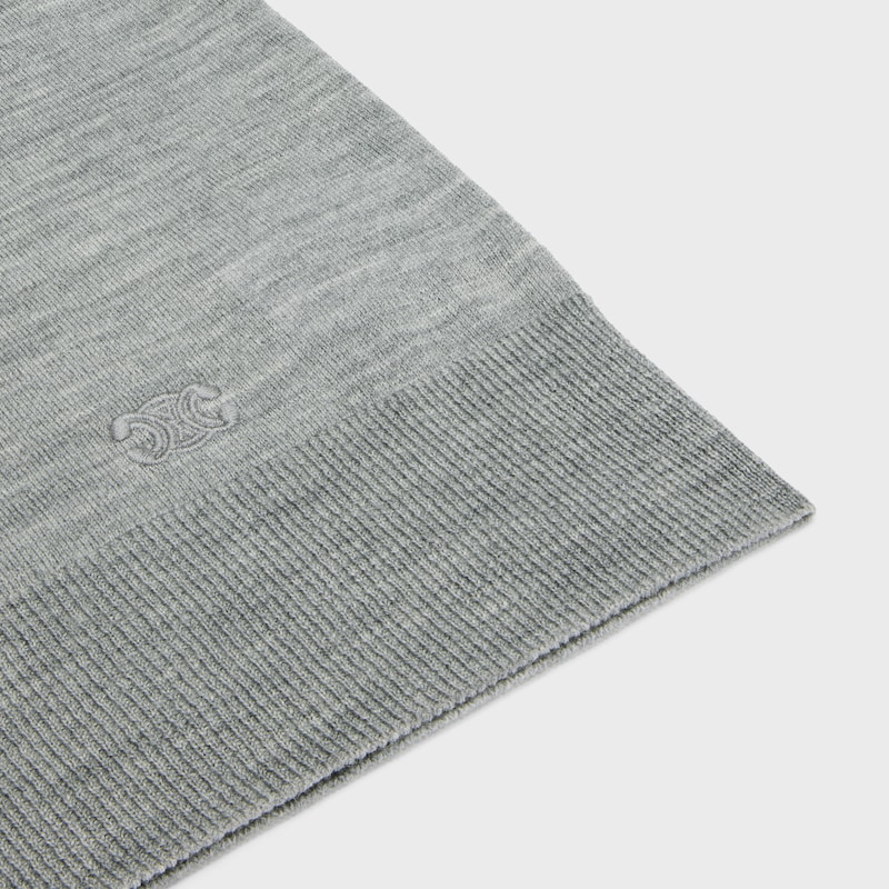 triomphe crew neck sweater in fine wool - LIGHT GREY -  - 1 | CELINE