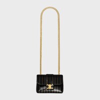 CELINE VICTOIRE條紋亮片迷你手袋 - 黑色 / 金色 - 新品 - 1 | CELINE