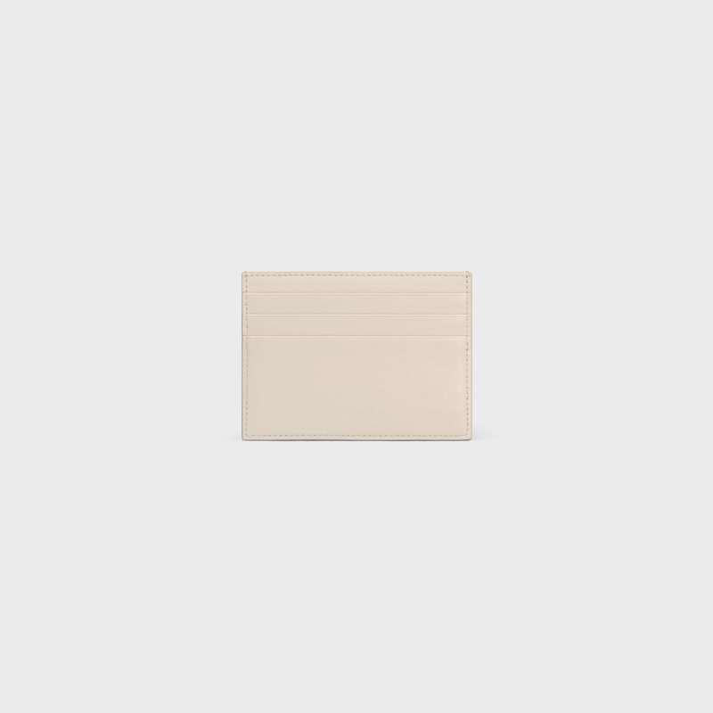 CARD HOLDER TRIOMPHE in Shiny calfskin - PALE BEIGE - COIN AND CARD HOLDERS - 1 | CELINE