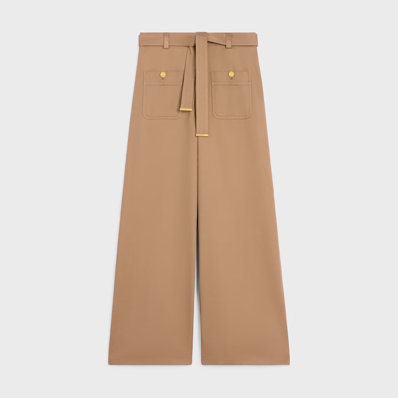 taillat pants in cotton twill - CARAMEL -  - 1 | CELINE