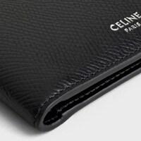 Bi-fold card holder IN grained calfskin - Black - GIFTS FOR HIM - 1 | CELINE