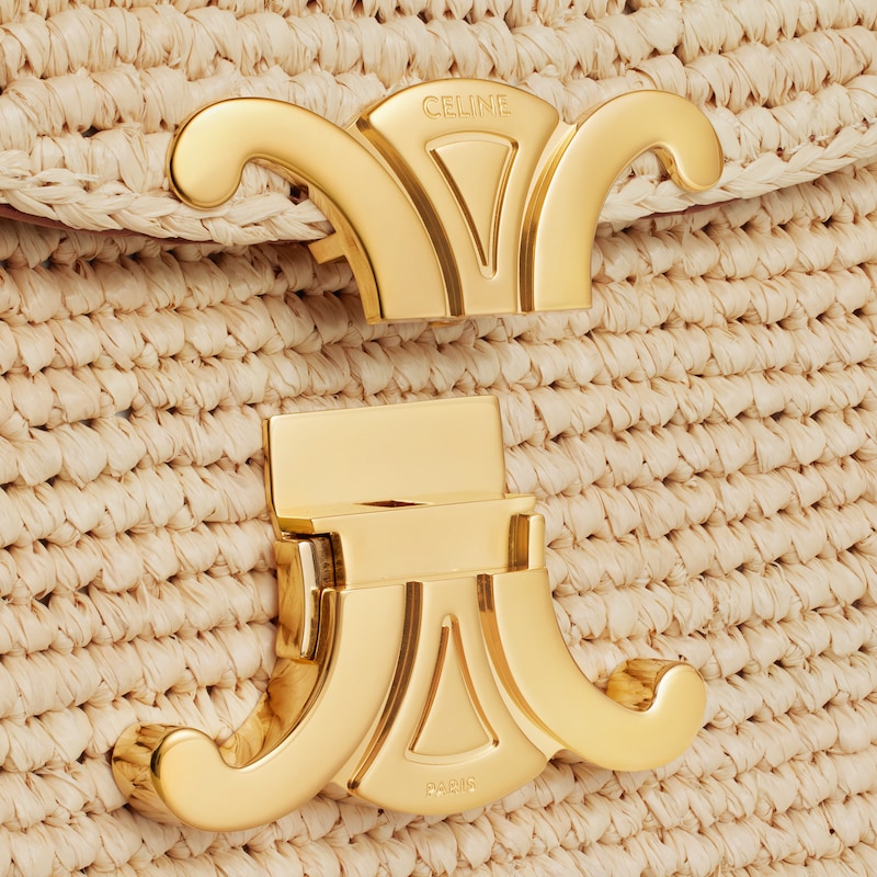 TEEN NINO BAG IN Raffia and calfskin - NATURAL / TAN - TOP-HANDLE BAGS - 1 | CELINE