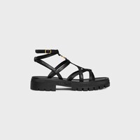 SANDALIA CELINE CLEA TRIOMPHE DE TIRAS DE PIEL DE BECERRO - CURTIDO VEGETAL - NEGRO -  - 1 | CELINE
