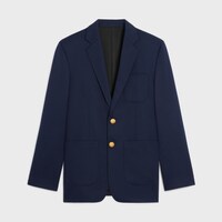 tailored jacket IN DIAGONAL WOOL - INK -  - 1 | CELINE