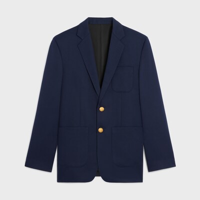tailored jacket IN DIAGONAL WOOL - INK -  - tileIndex | CELINE