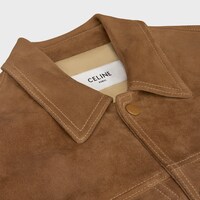trucker jacket in split calfskin - CIGAR -  - 1 | CELINE