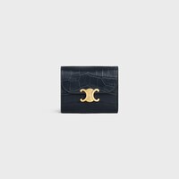 Small Flap Wallet TRIOMPHE in NILOTICUS CROCODILE - MIDNIGHT - WALLETS - 1 | CELINE