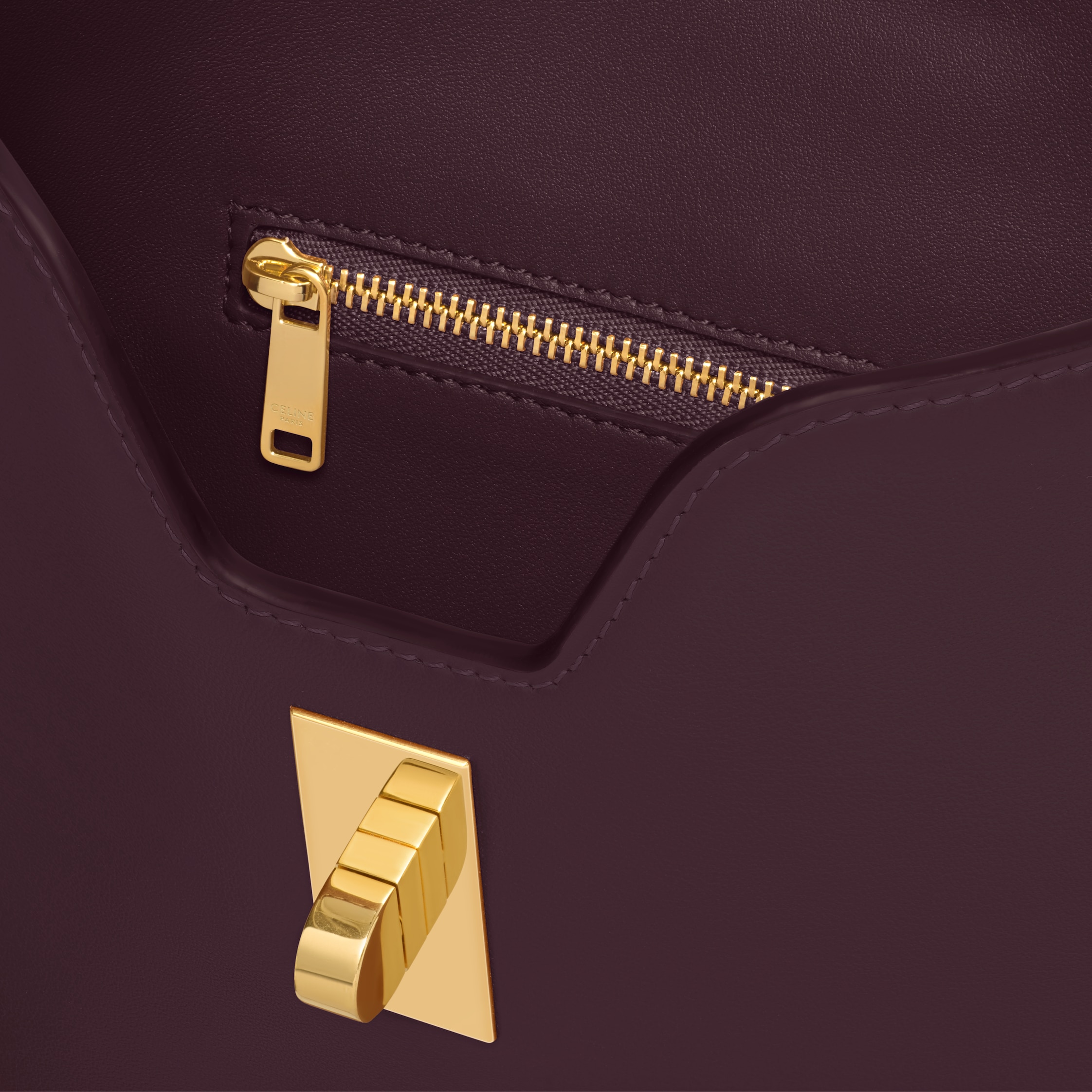 SMALL CAMILLE 16 SOFT BAG IN SMOOTH CALFSKIN - Deep Burgundy