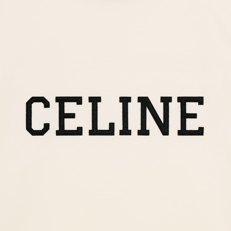T-shirt regular Celine in jersey di cotone - Bianco sporco/Nero -  - 1 | CELINE
