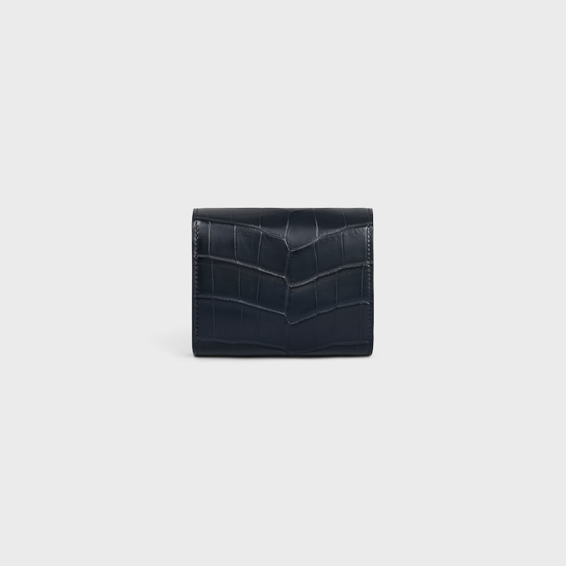 Small Flap Wallet TRIOMPHE in NILOTICUS CROCODILE - MIDNIGHT - GIFT FINDER - 1 | CELINE