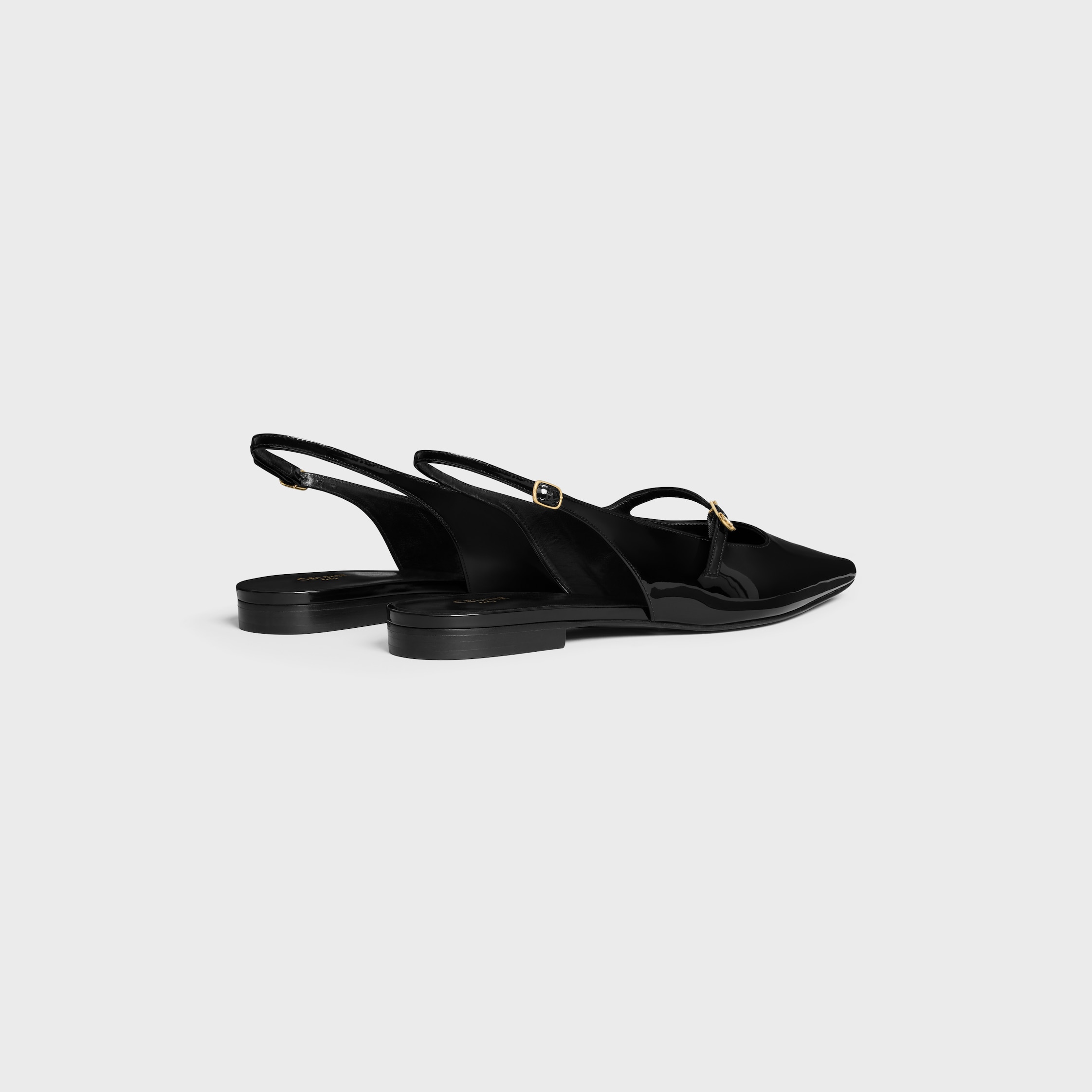 CELINE ジュディ フラットスリングバック / パテントカーフ