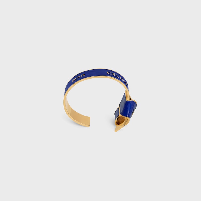 BRAZALETE ANUDADO CON LAZO CELINE DE ESMALTE Y LAT&Oacute;N CON ACABADO DORADO - AZUL MARINO / DORADO -  - 1 | CELINE