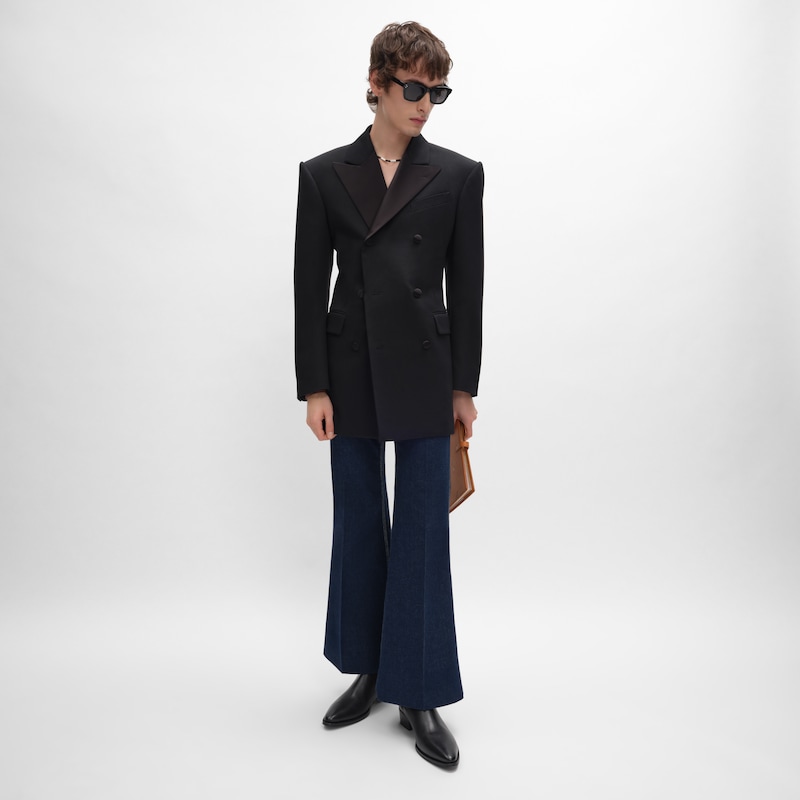 FLARE JEANS 003 IN LIGHTWEIGHT INDIGO DENIM - RINSED -  - 1 | CELINE