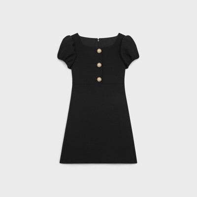 주얼 버튼 미니 드레스 - 울 피케 - 블랙 -  - tileIndex | CELINE