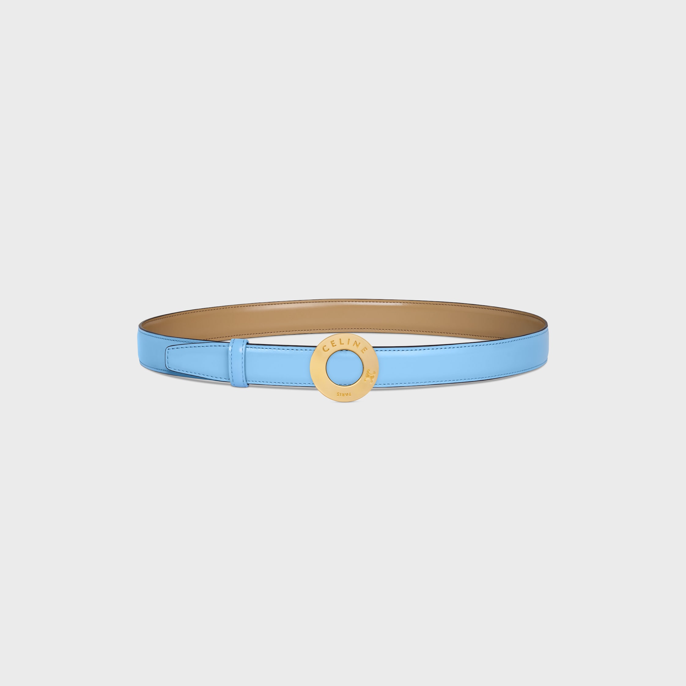 CELINE CELINE DISC BUCKLE 25MM IN METAL & Reversible Strap 25MM IN TAURILLON