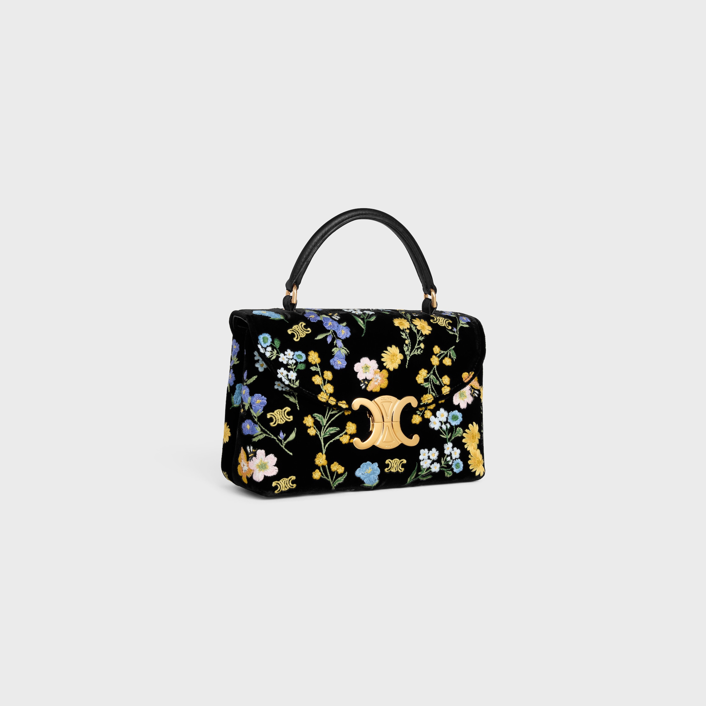 CELINE ノベルティ　ショルダーバッグ　フラワー柄 TEEN NINO BAG IN VELVET WITH FLORAL EMBROIDERY - MULTICOLOR | CELINE
