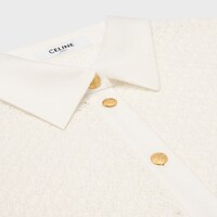 미디 폴로 드레스 - 크로셰 코튼 - 아이보리 -  - 1 | CELINE
