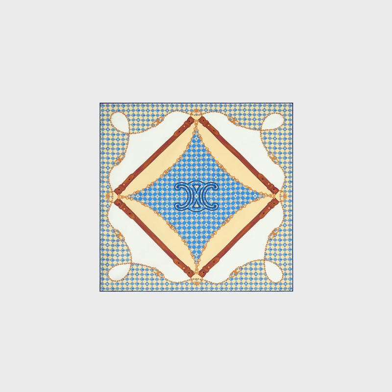 bandana twill soie - IVORY/BLUE/YELLOW -  - 1 | CELINE