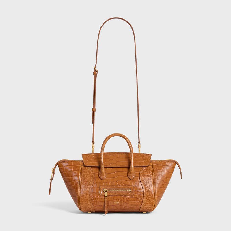LITTLE LUGGAGE IN POROSUS CROCODILE - SOFT TAN - LUGGAGE - 1 | CELINE