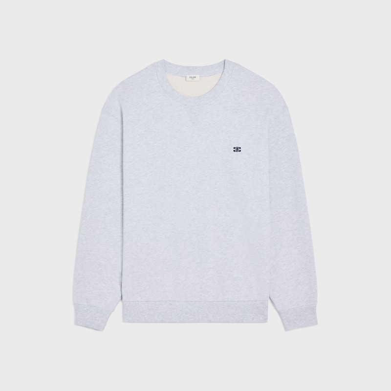 loose sweatshirt IN cotton fleece - GREY/NAVY -  - 1 | CELINE