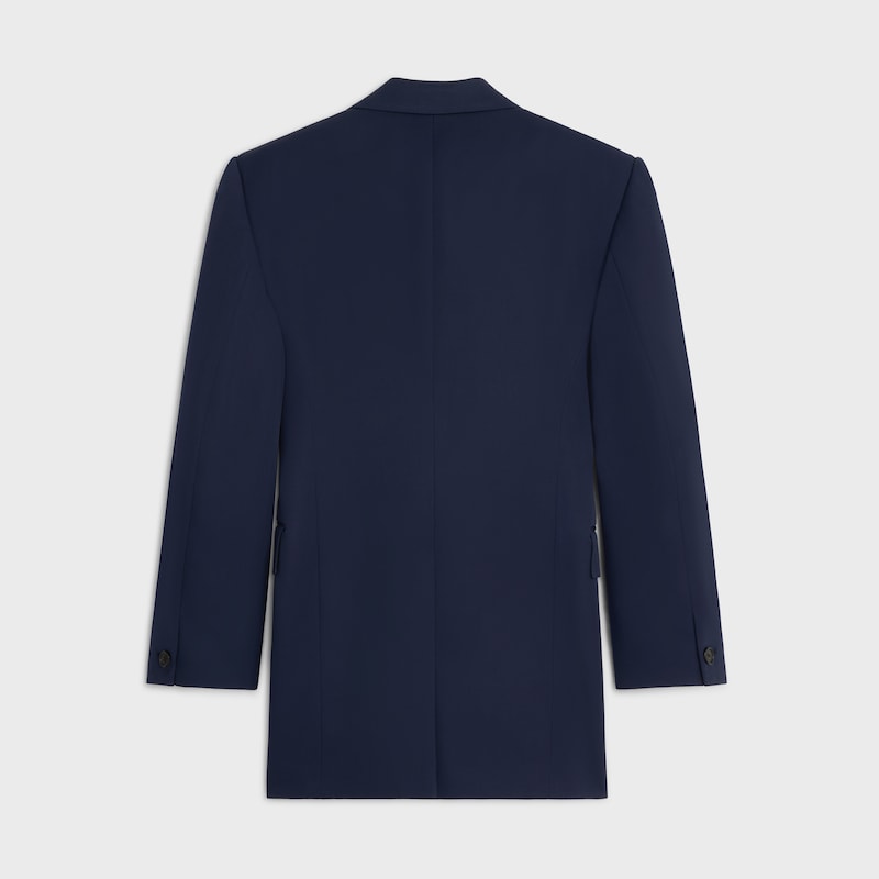 colonne jacket IN GRAIN DE POUDRE WOOL - NAVY -  - 1 | CELINE