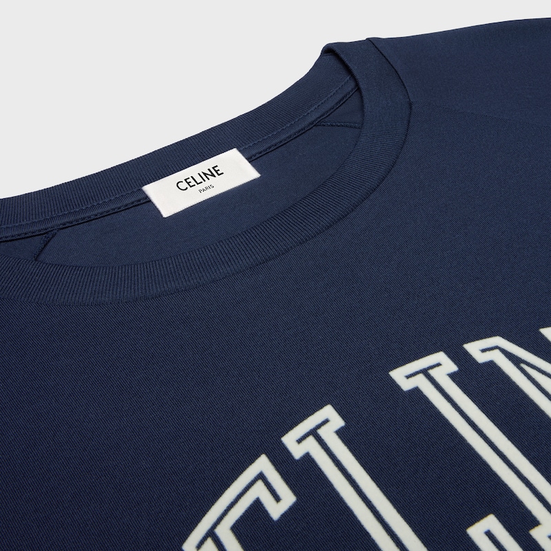 long sleeved t-shirt IN cotton jersey - NAVY/OFF WHITE -  - 1 | CELINE