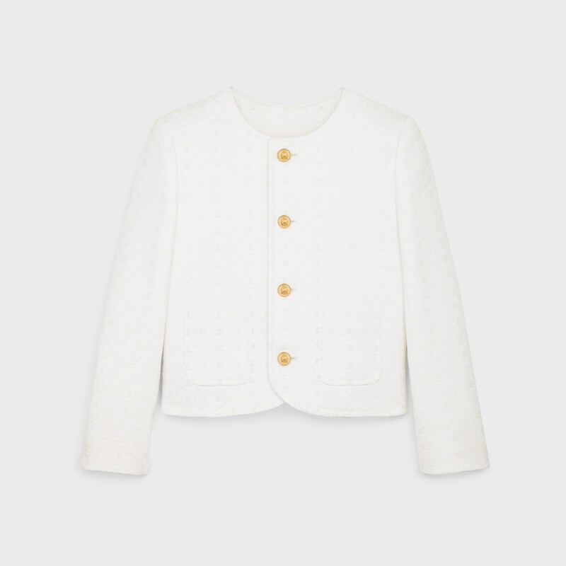 chealsea jacket in quilted cotton - WHITE/IVORY -  - 1 | CELINE