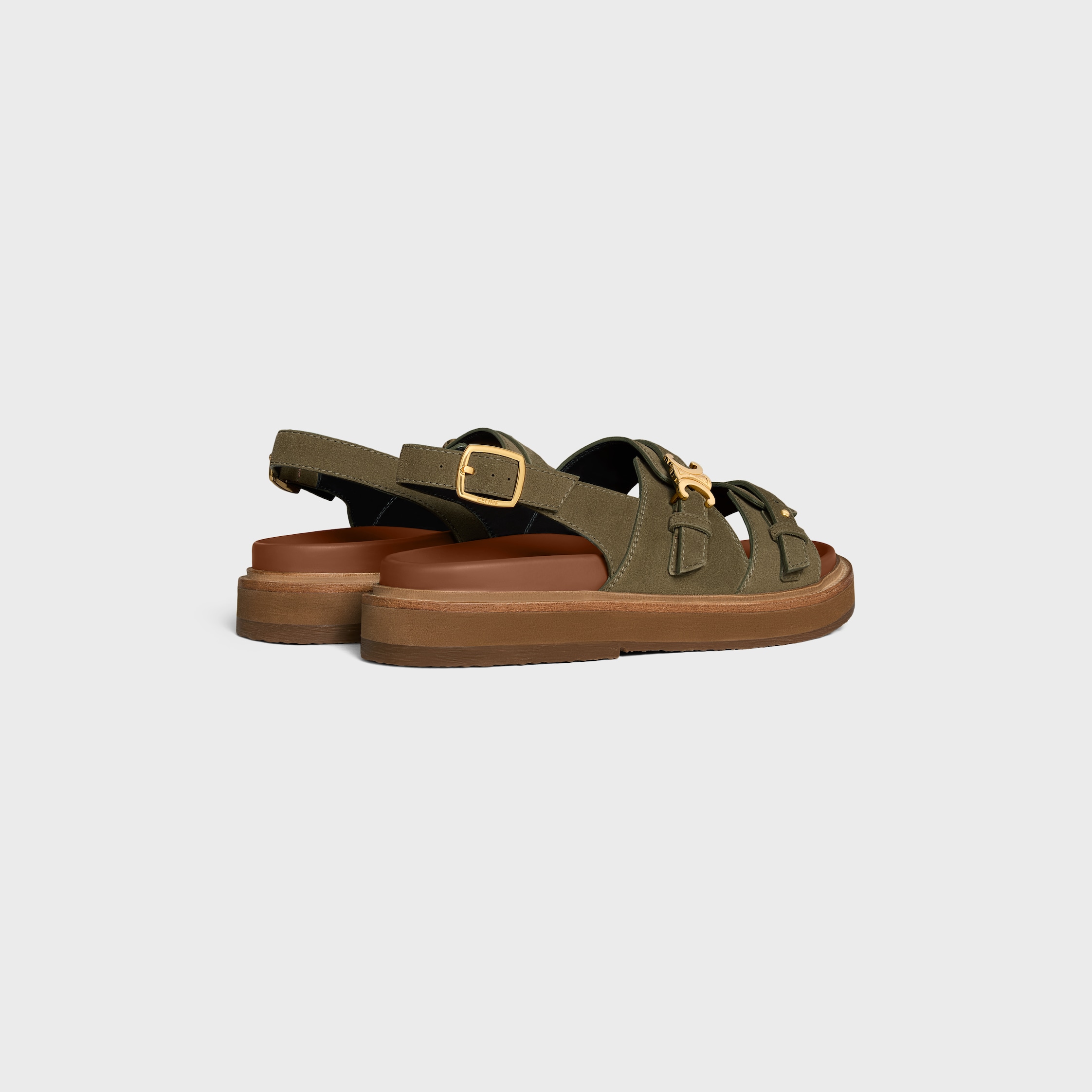 CELINE - TIPPI TRIOMPHE SANDAL IN SUEDE CALFSKIN - LIGHT