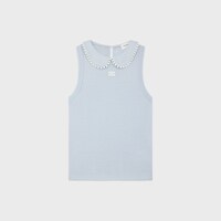 Top triomphe jersey lurex - BLEU BEBE/BLANC -  - 1 | CELINE