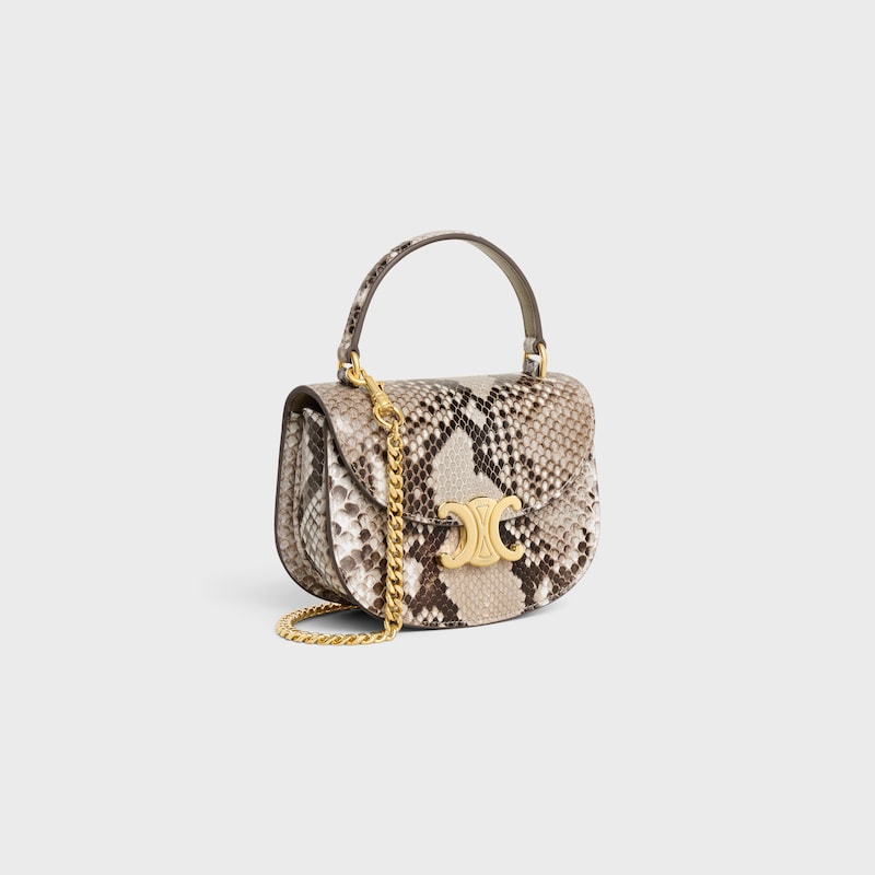 MINI CHAIN BESACE CLEA in PYTHON - NATURAL - MORE LINES - 1 | CELINE