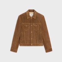 trucker jacket in split calfskin - CIGAR -  - 1 | CELINE