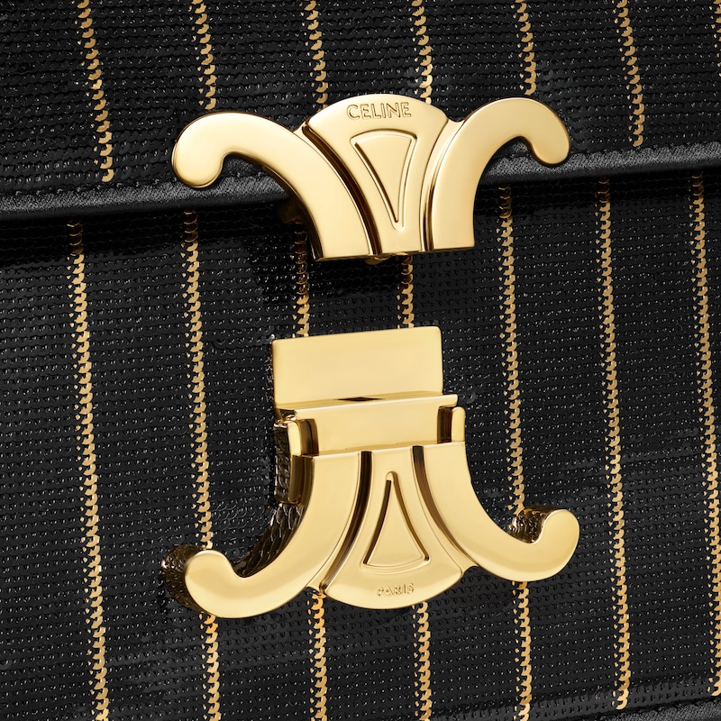 TEEN GARANCE bag IN STRIPED SEQUINS - Black / Gold - TOP-HANDLE BAGS - 1 | CELINE