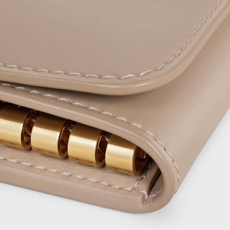 KEY CASE TRIOMPHE IN Shiny calfskin - SAFARI - Women's popular Small Leather Goods - 1 | CELINE