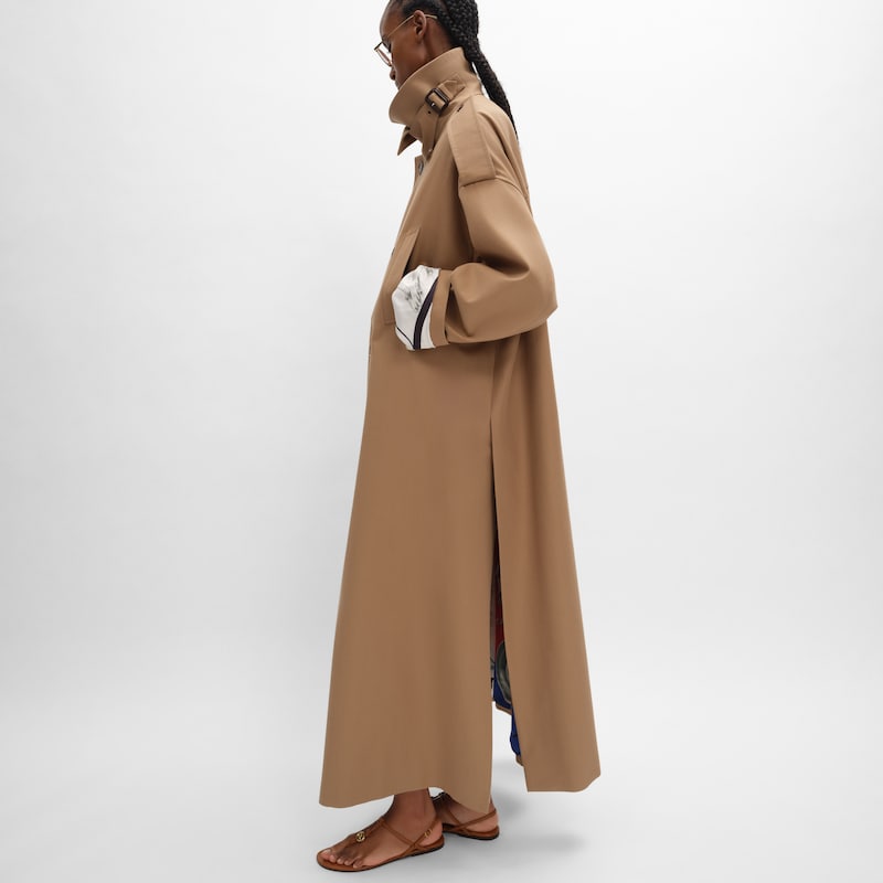 trench coat IN COTTON AND WOOL GABARDINE - CAMEL -  - 1 | CELINE
