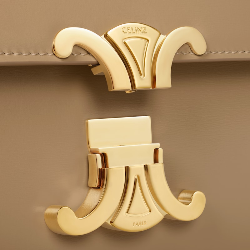 CLASSIQUE TRIOMPHE BAG IN shiny calfskin - SMOKED BROWN - TRIOMPHE - 1 | CELINE