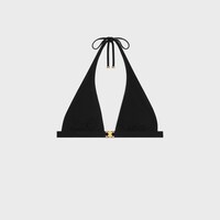triomphe triangle top in matte jersey - BLACK -  - 1 | CELINE