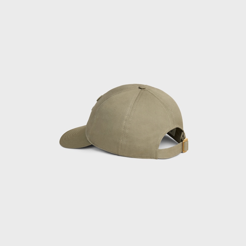 triomphe baseball cap in washed cotton - OLIVE -  - 1 | CELINE