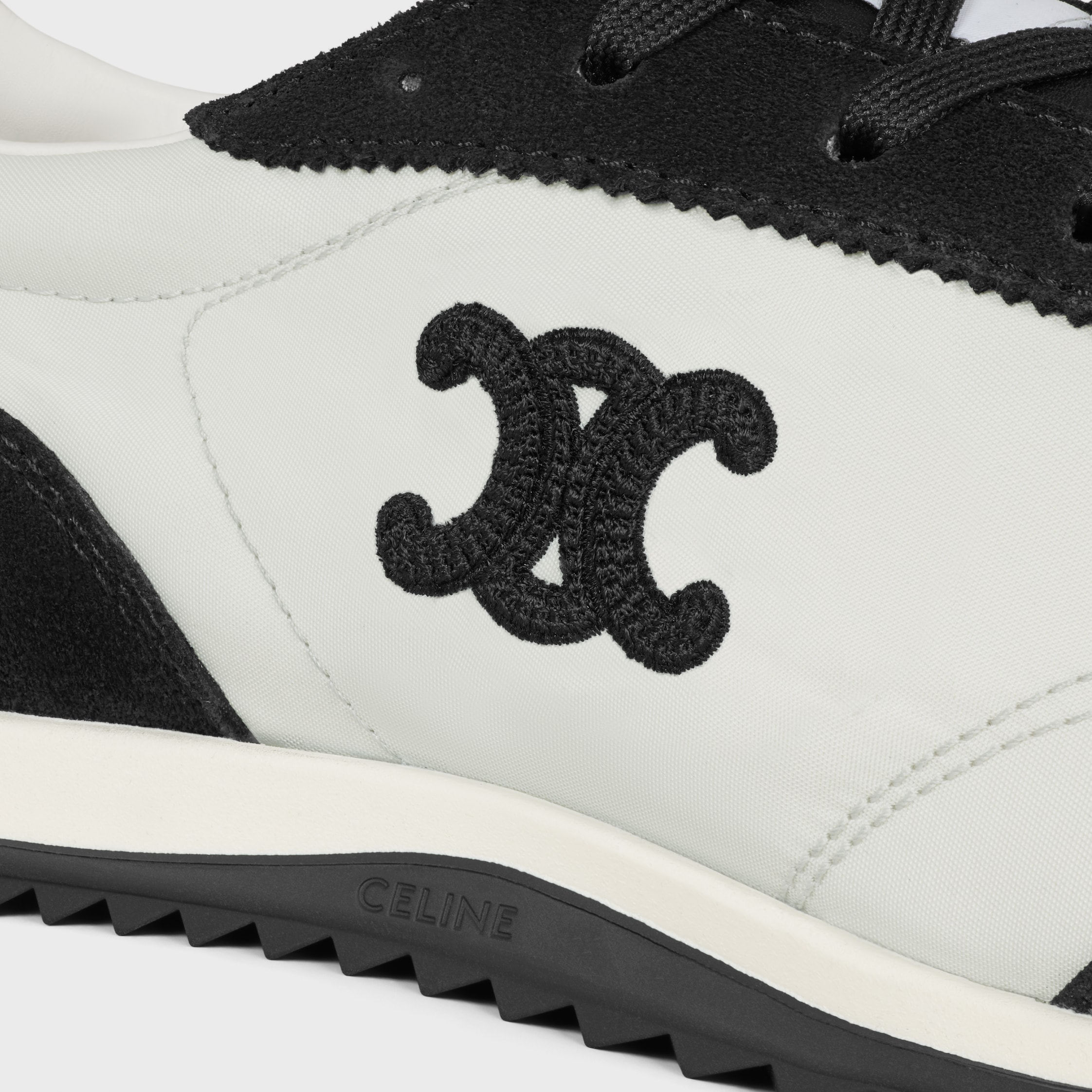 RACER SNEAKER IN NYLON, SUEDE CALFSKIN AND CALFSKIN - GREY/ BLACK